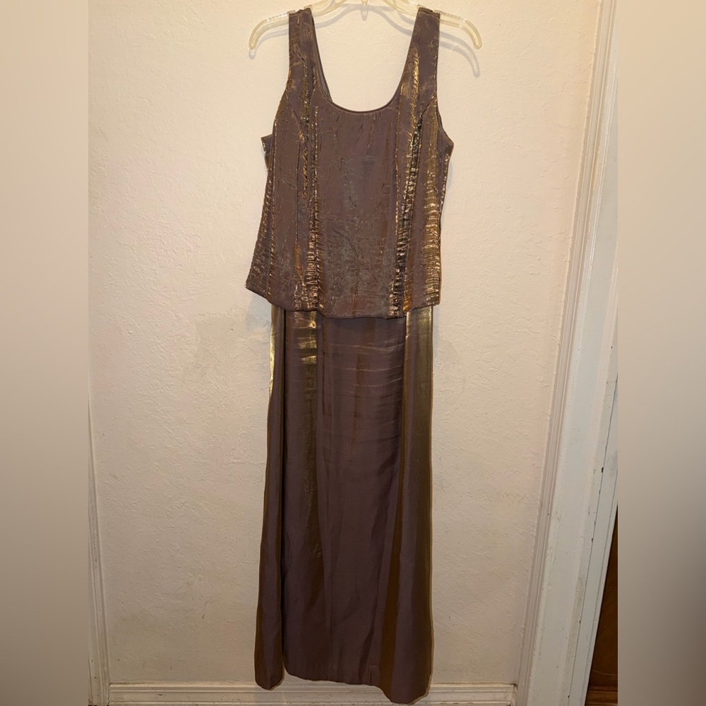 David's Bridal Dress and Jacket Mother of the Bride Groom Dress Bown Bronze - Picture 7 of 14